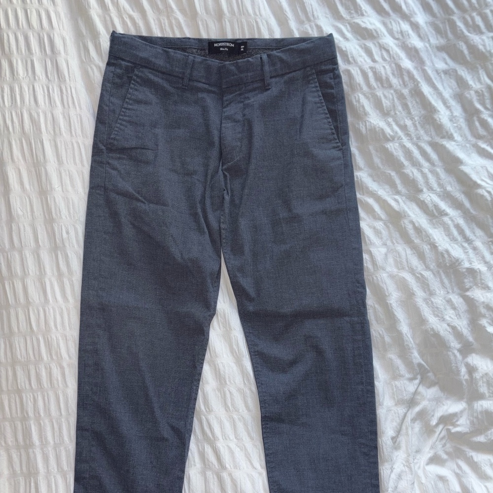 Men's Nordstrom Navy Blue Slim Fit Dress Pants